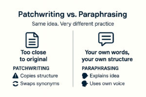 Patchwriting vs. Paraphrasing